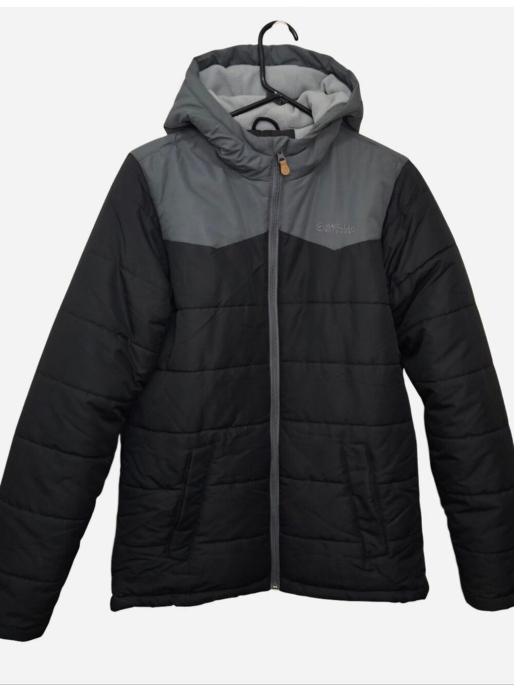 Magellan Outdoors black & gray coat jacket with hood BOYS XL (18-20)